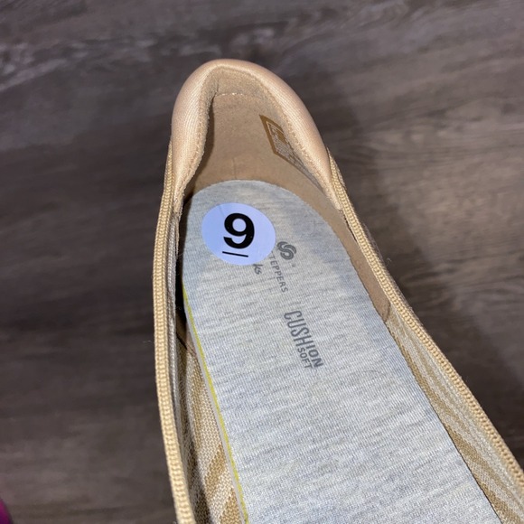 NWT CLARKS CLOUDSTEPPERS CARLY HOPE KNIT BALLET FLATS BEIGE ZEBRA PATTERN SZ 9W - Picture 9 of 14